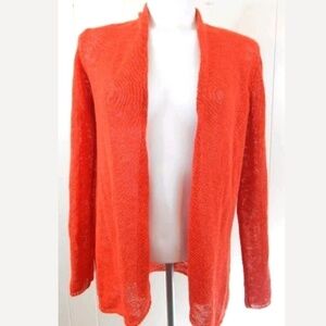 Eileen Fisher Semi Sheer Orange Cardigan
